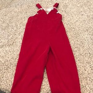 Bella Bliss size 3 red Christmas overalls